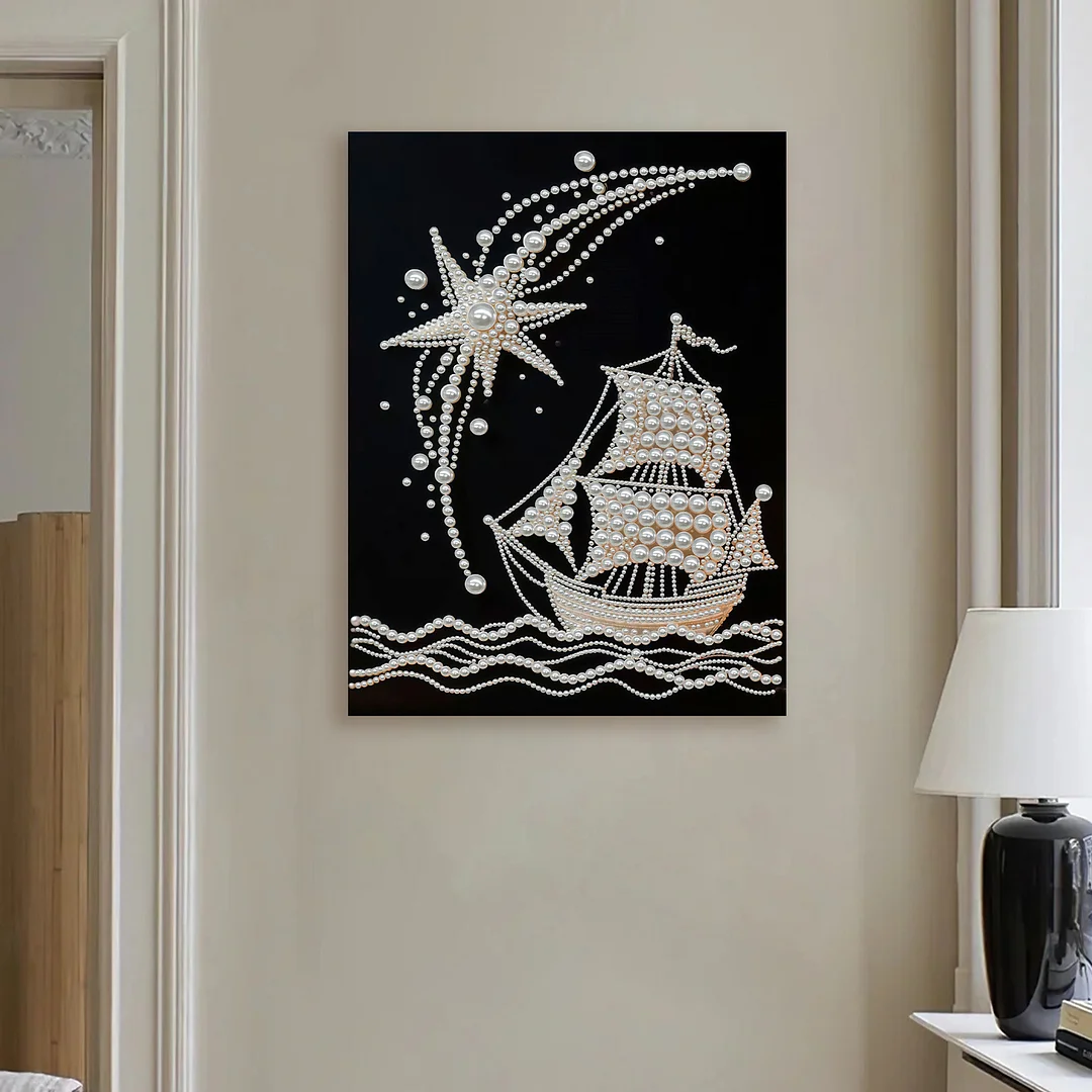 Sailboat - DIY Pearl Diamond Art Kit With Frame 30*40cm