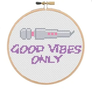 pornhint Pornhint Good Vibes Only Cross Stitch Pattern, Magic Wand Vibrator embroidery Design, Sexy Purple And Pink Sewing Picture, Easy To Follow PDF File