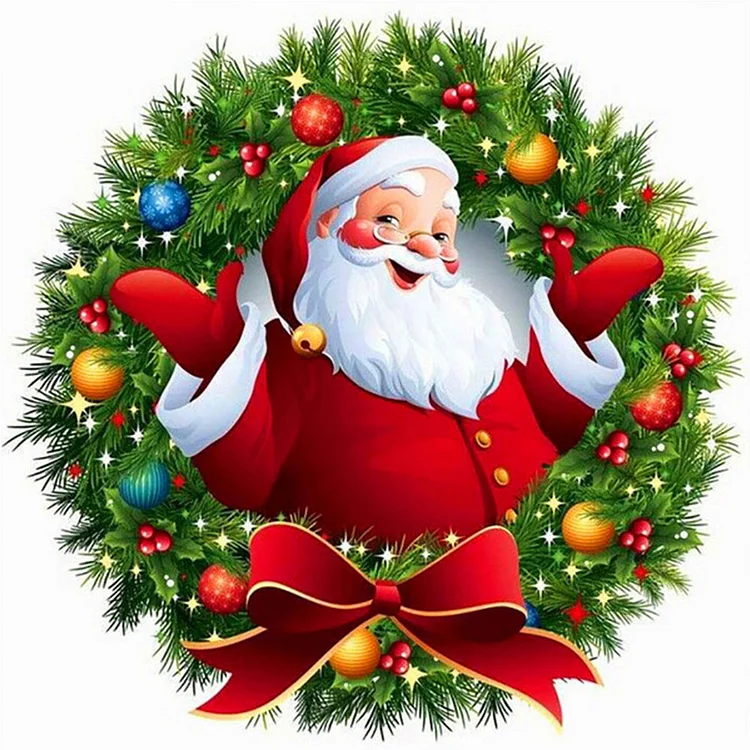 DIY Round Diamond Painting Santa Claus Fruit Full Drill Rhinestone (E625)