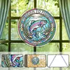 Diamond Painting Single-Sided Acrylic Born to Fish Pendant for Home Wall Door and Window Decoration