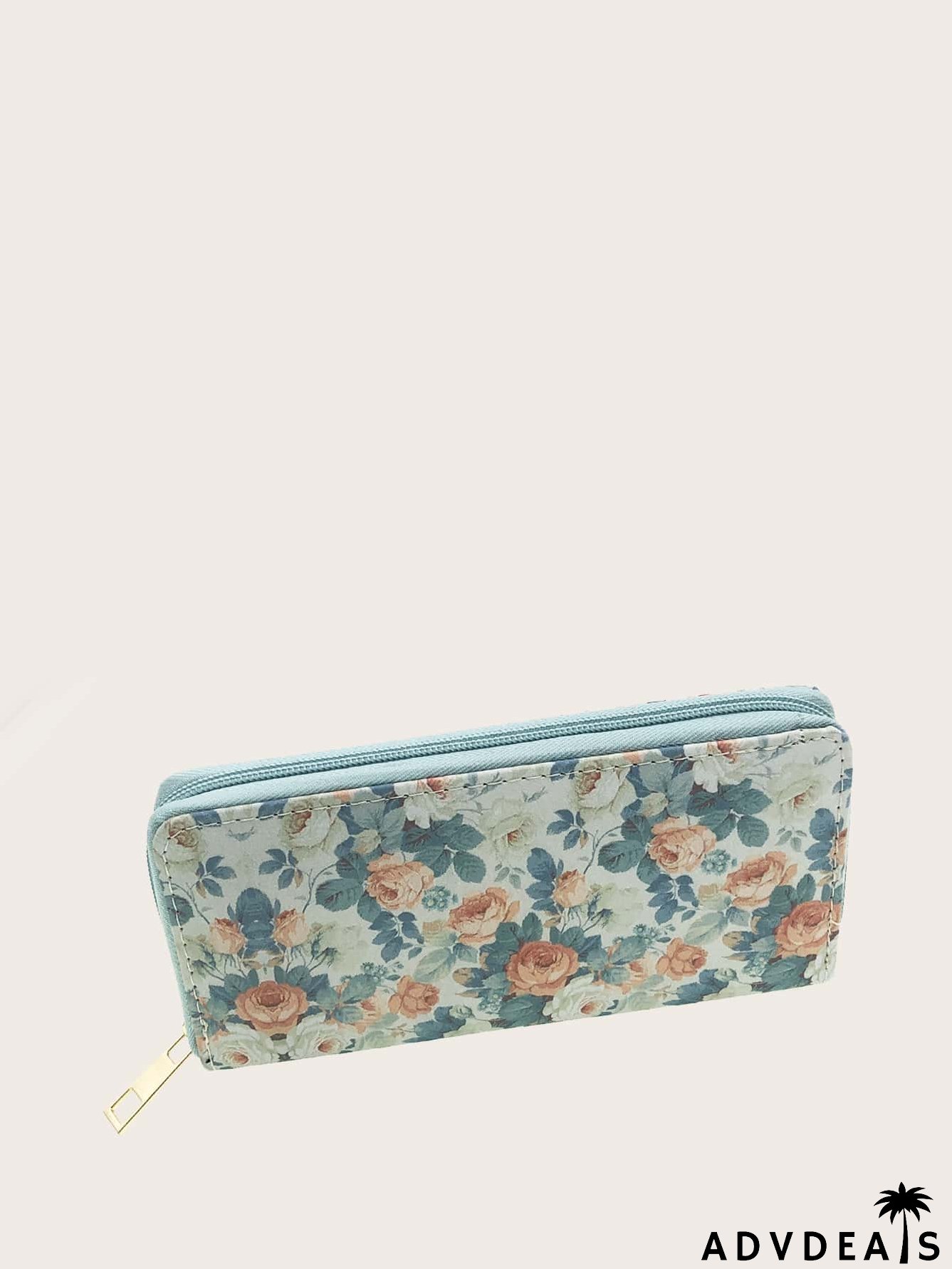 Floral Graphic Long Wallet