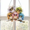 Pendentif acrylique cinq oiseaux aux grands yeux-bricolage