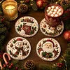 4pcs Acrylic DIY Pearl Painting Coaster Kit - Christmas