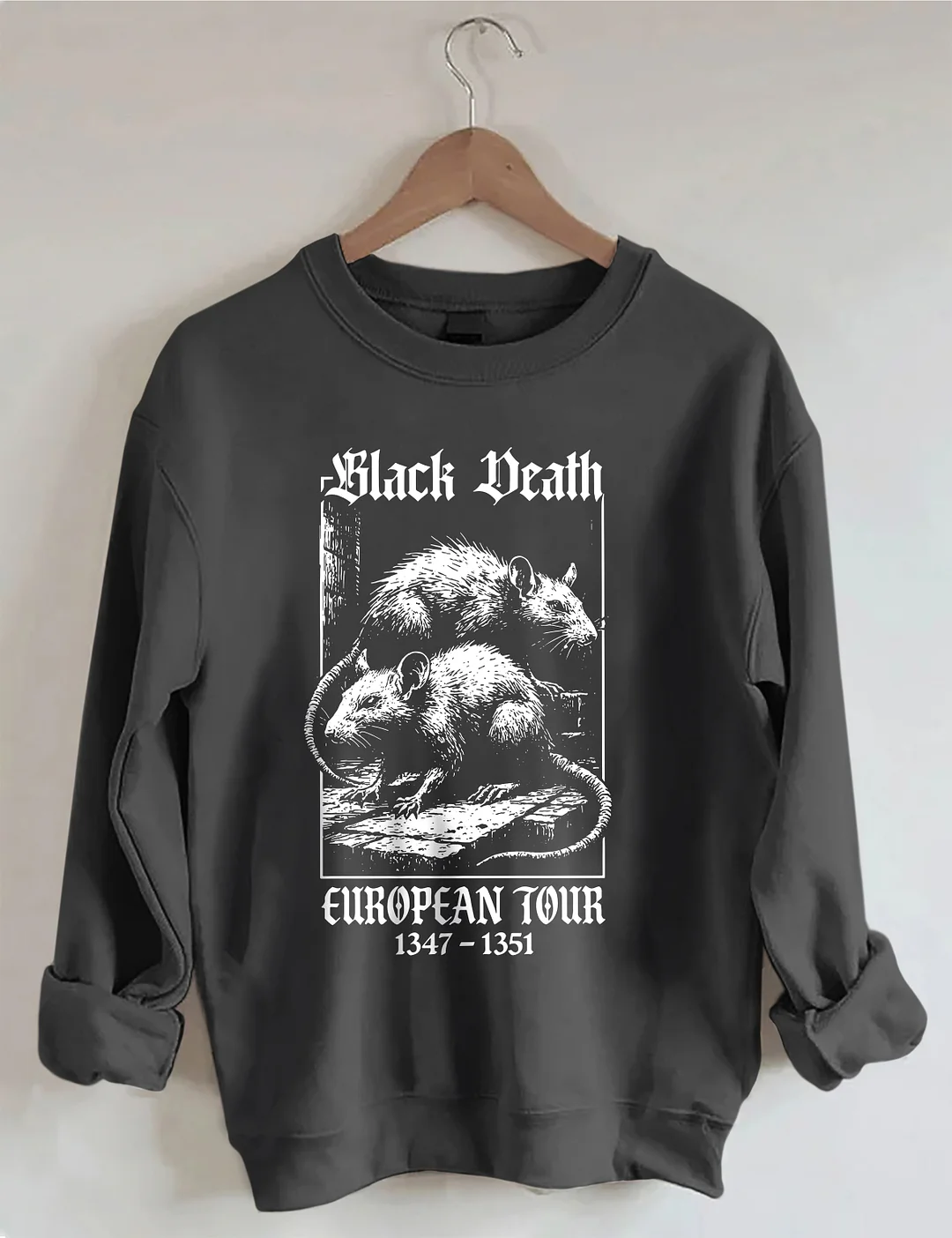 Black Death European Tour 1347- 1351 Vintage Graphic Sweatshirt