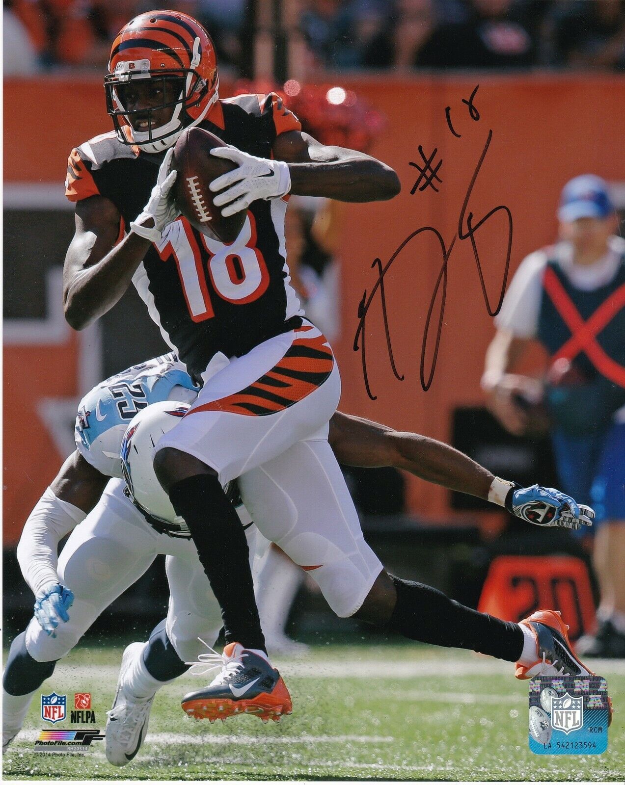 A.J. GREEN CINCINNATI BENGALS ACTION SIGNED 8x10