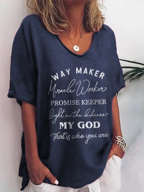 WAY MAKER PROMISE KEEPER printed women graphic tees