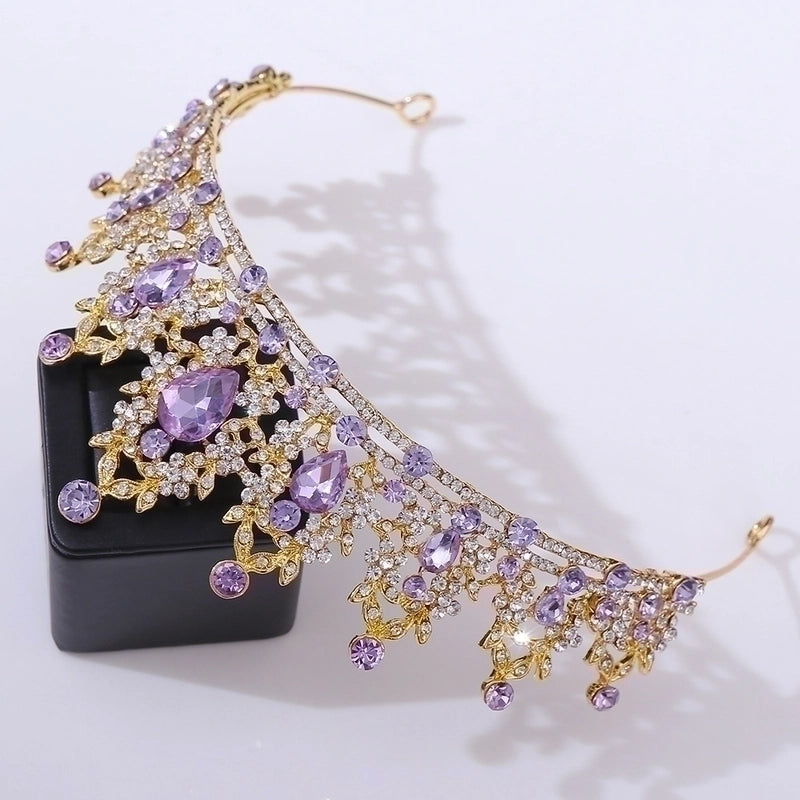 Baroque Style Crown Alloy Inlay Rhinestones Crown 1 Piece