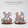 2pcs/set DIY Special Shape Diamond Painting Easter Bunny Egg Wooden Desk Ornament Craft Decor Kit