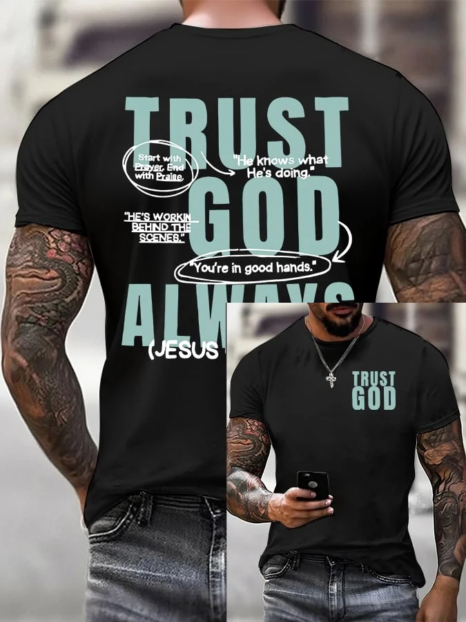 🔥Buy 3 Get 15% Off🔥Men'S Faith Trust God Always Print T-Shirt 