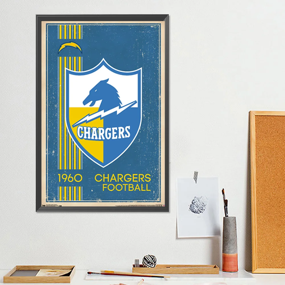 Diamond Painting - Full Round Drill - Los Angeles Chargers(Canvas|30*45cm)