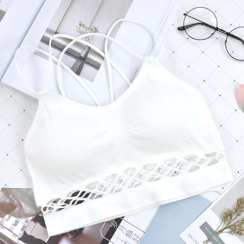 Uaang Uaang Tube Top Woman Bra Sexy Lingerie Female Fitness Top Cross Strap Seamless Underwear