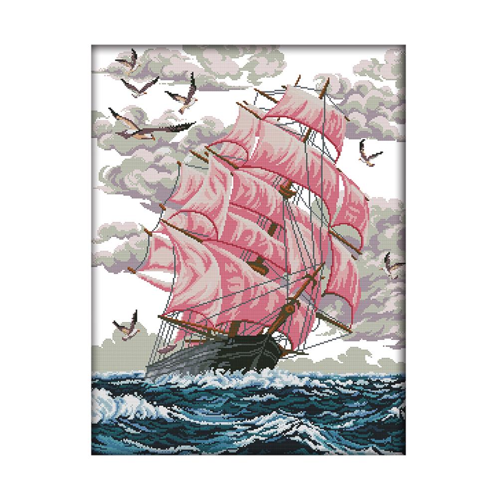 

Set Sail - 14CT Stamped Cross Stitch - 50*62cm, 501 Original