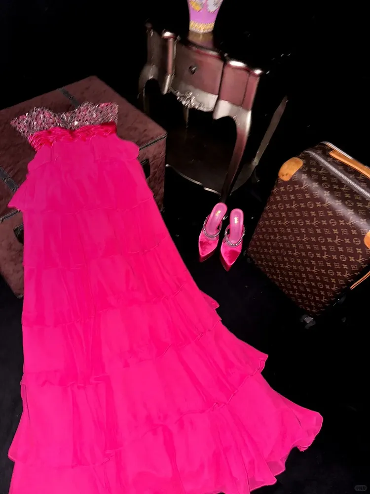 A Line Vintage Strapless Long Prom Party Dresses Unique Evening Dress