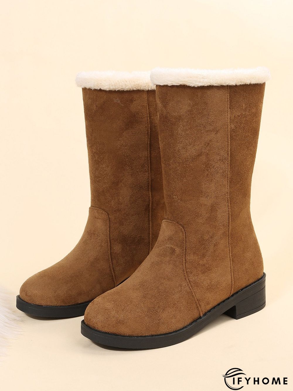 Plus Size Winter Casual Slip On Warm Lined Snow Boots | IFYHOME