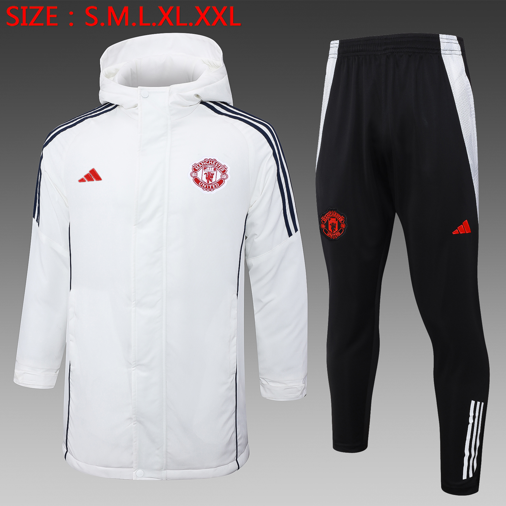 2024/2025 Manchester United Cotton Jacket White Soccer Jersey 
