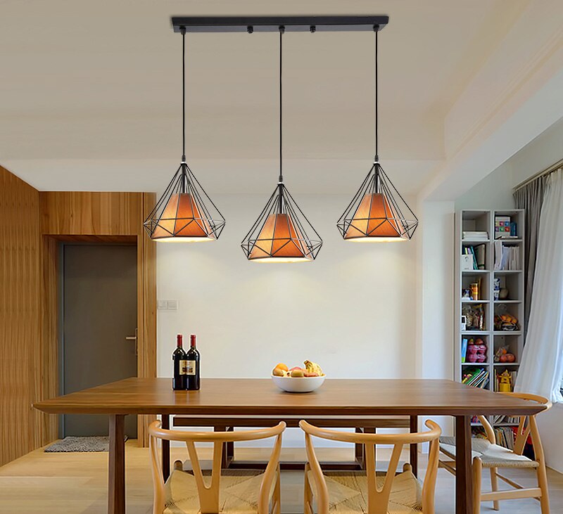 Retro Nordic restaurant chandelier wrought iron personality industrial