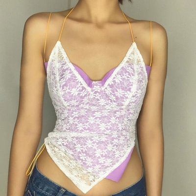 Lace sling tube top