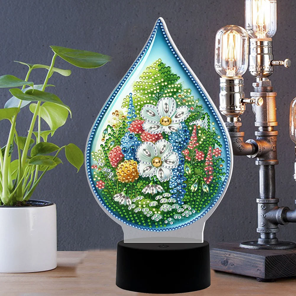 5D DIY Acrylic Flower Decorative Diamond Lamp for Art Crafts