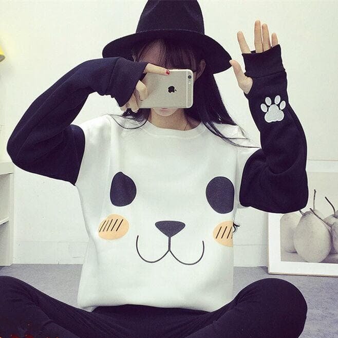 Kawaii Panda Fleece Sweater Jumper SP154568