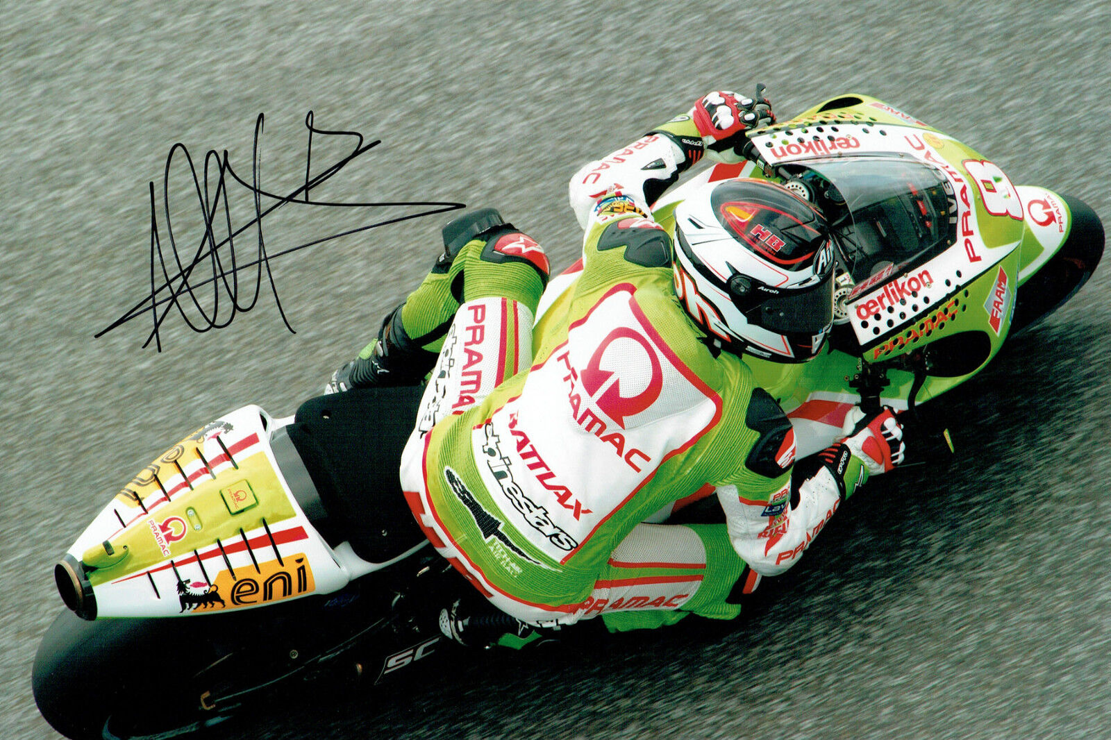 Hector BARBERA SIGNED MOTOGP Pramac Rider Autograph 12x8 Photo Poster painting AFTAL COA