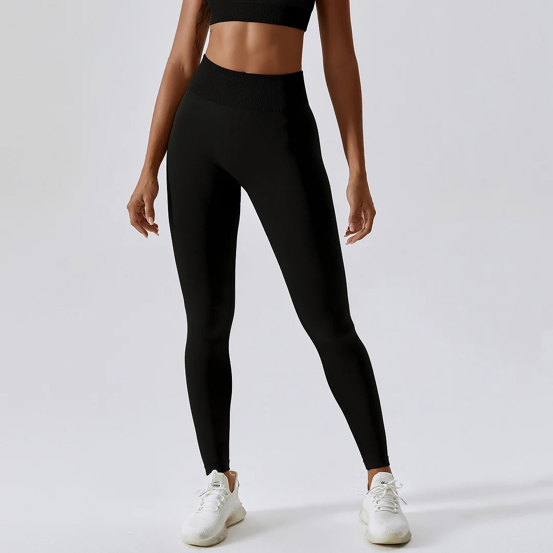 Solid color seamless cycling sports Leggings