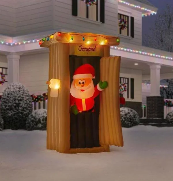 🔥kukelife🔥Christmas-animated inflatable santa coming out of the house