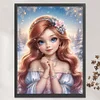>SALE<Full Embroidery Eco-cotton Thread 11CT Print Winter Girl Cross Stitch 50x65cm