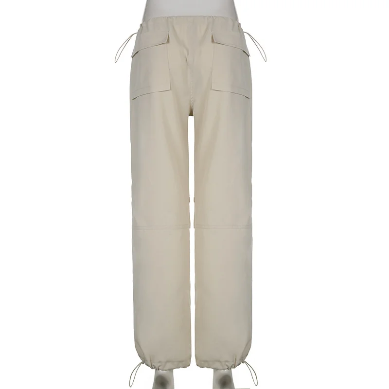 STREET WIDE LEG CARGO PANTS WITH ADJUSTABLE BUTTONS