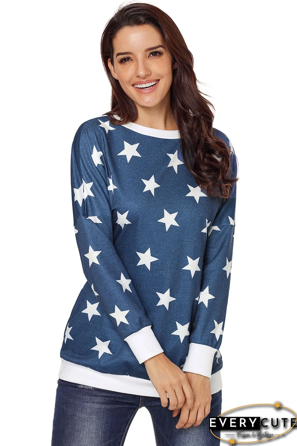 Navy All Over Star Sweatshirt