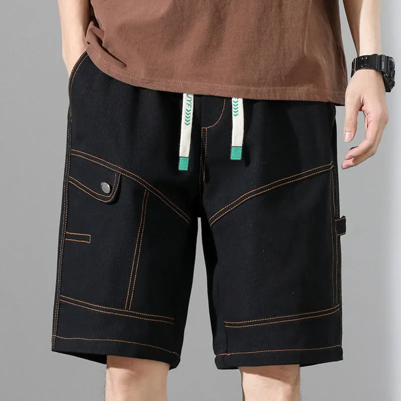 Men's Canvas Cargo Shorts &ndash; Bordeaux Relaxed Drawstring Fit &ndash; view 2