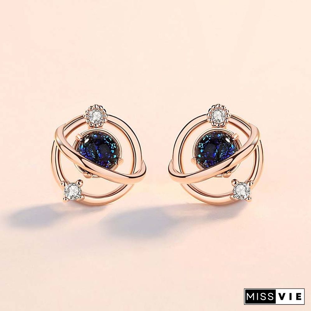 Star Crystal 925 Sterling Silver Stud Earrings