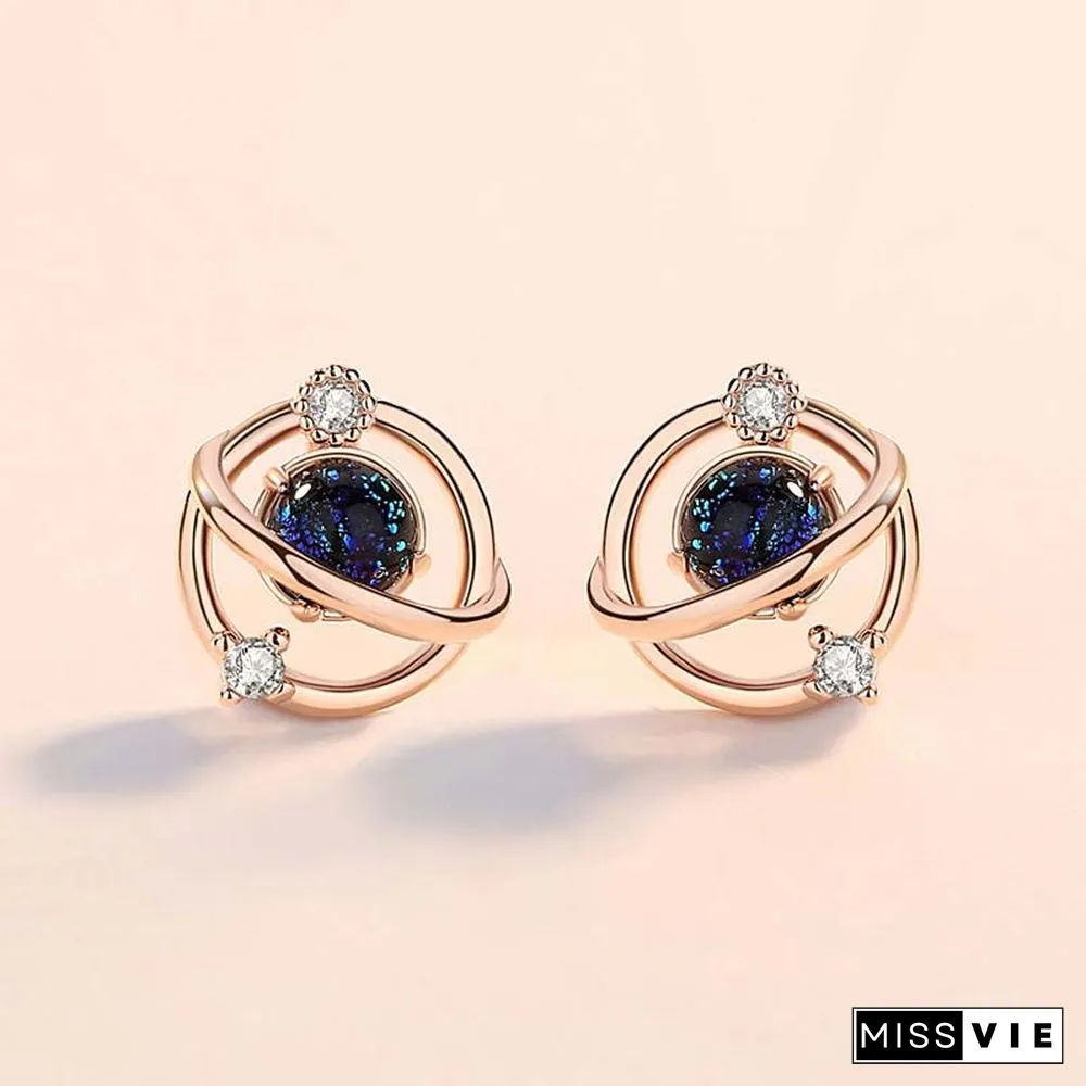 Star Crystal 925 Sterling Silver Stud Earrings