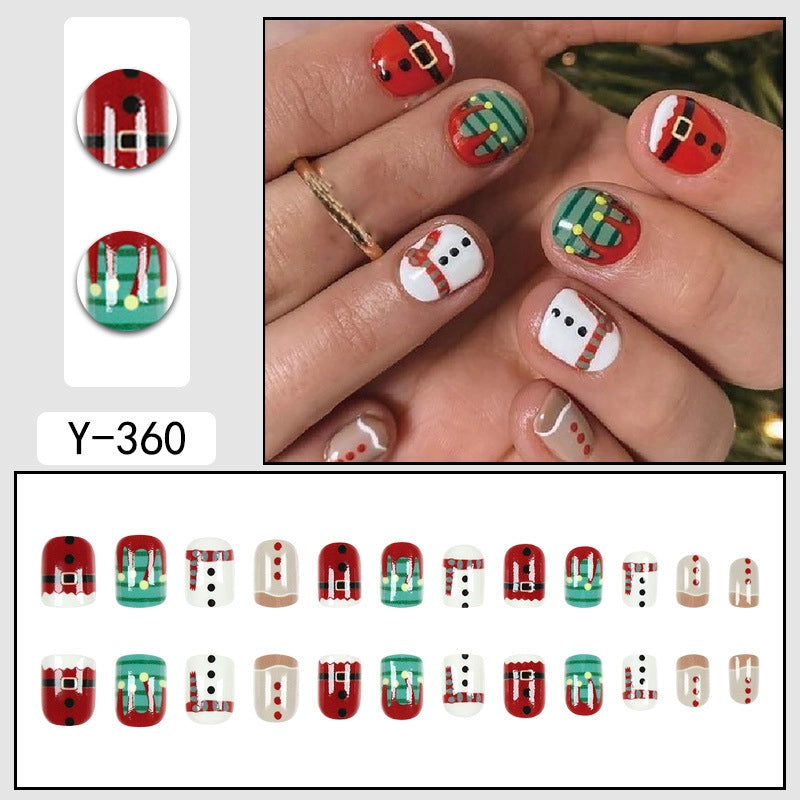 Sweet Color Block Heart Shape ABS Press-on Nails 1 Set