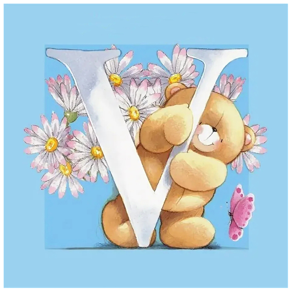 

Letter V Bear - Round Drill Diamond Painting - 30*30CM, 501 Original