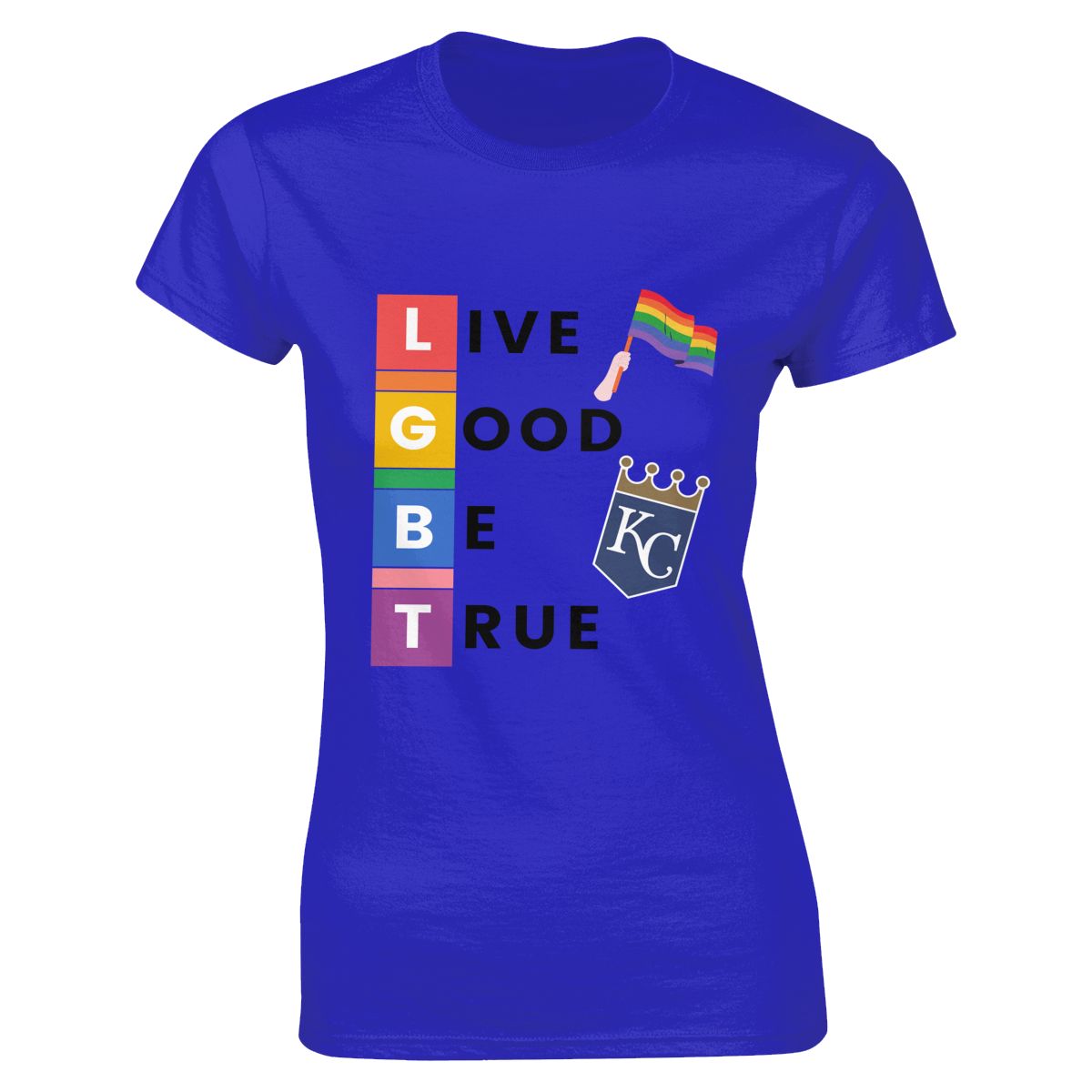 Kansas City Royals LGBT Pride Women's Crewneck T-Shirt