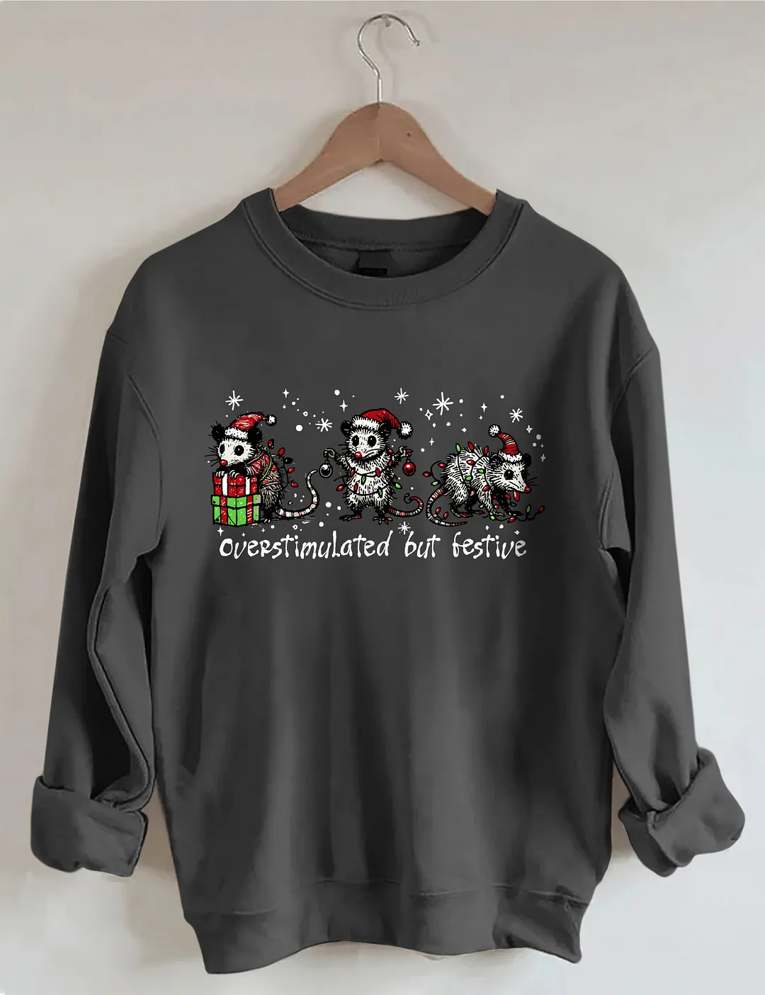 Funny Christmas Overstimulated But Festive Sweatshirt