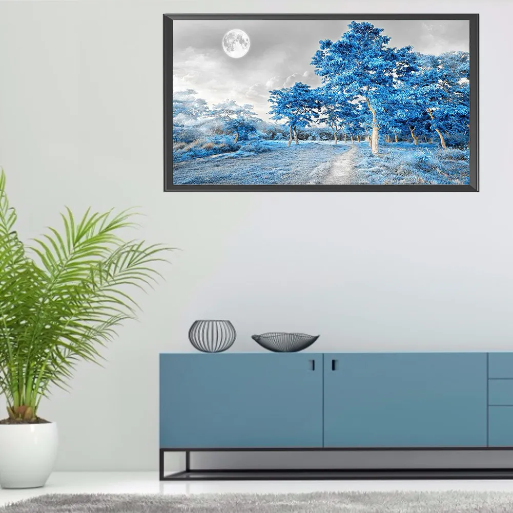 Full Round Diamond Painting 80*40cm - Blue Woods
