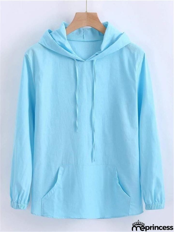 Casual Cotton Linen Long&nbsp;Sleeve Mens Lightweight Hoodie