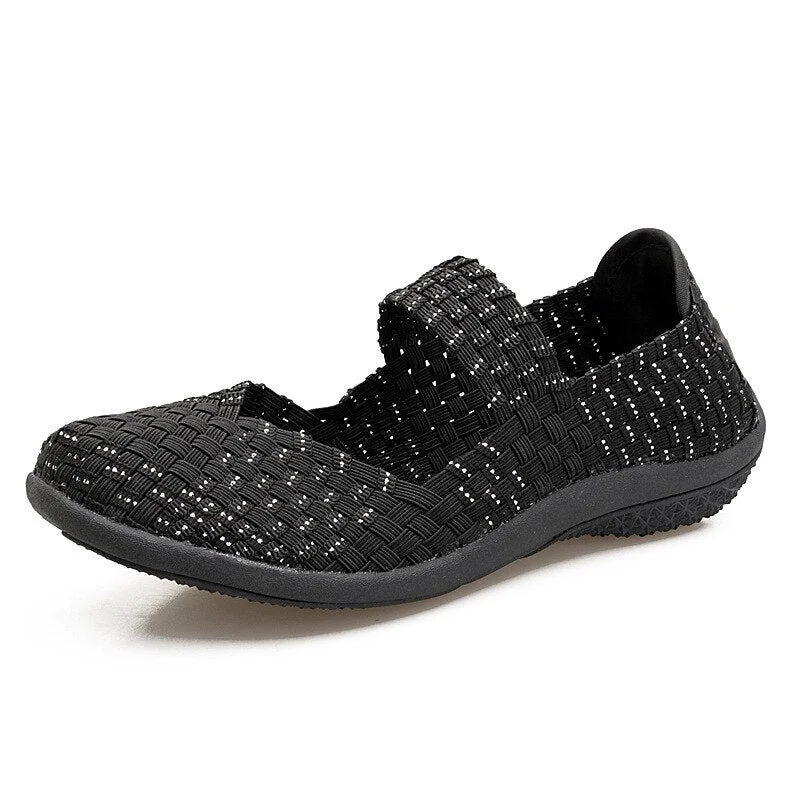Women Woven Shoes 2020 Summer Breathable Handmade Shoes Fashion Comfortable Women Flats Casual Sneakers Sandals Big Size 35-42