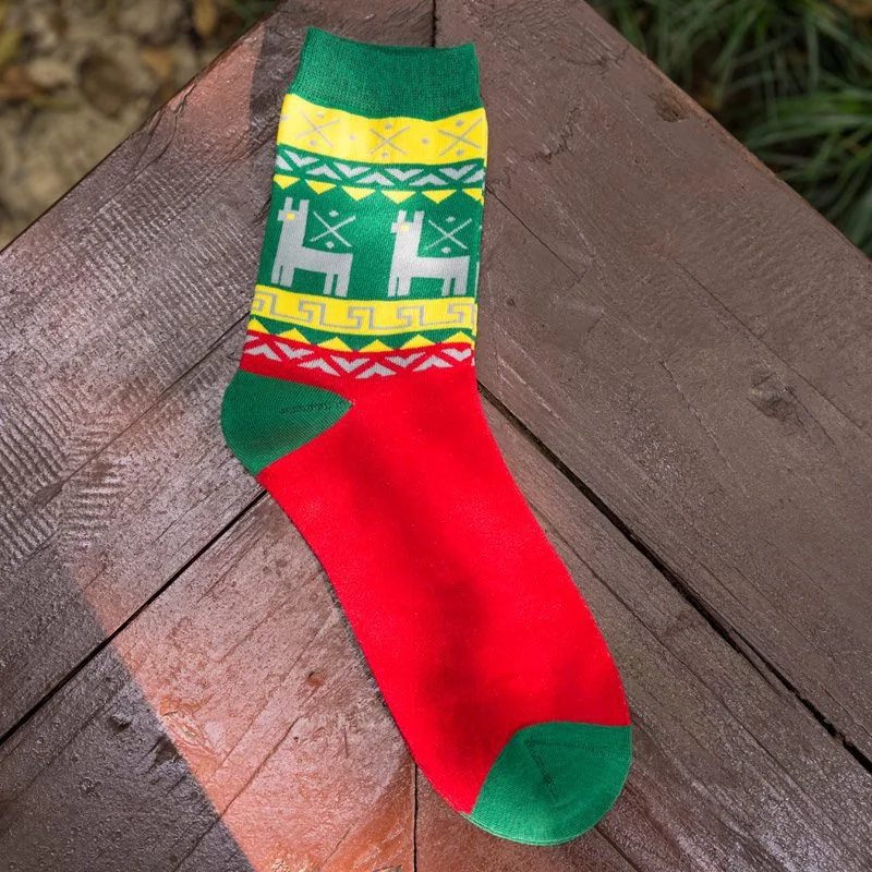 Christmas Pure Cotton Cartoon Mid-Calf Socks