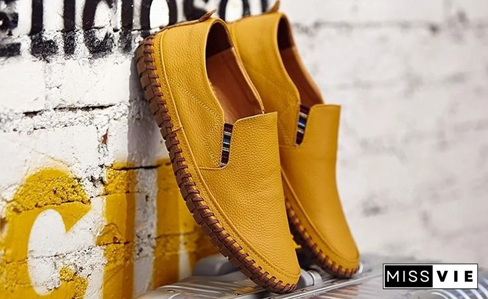 Leather Men Shoes Slip On Shoes Leather Loafers Mens Moccasins Shoes Italian Designer Shoes