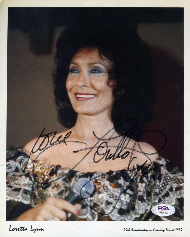 Loretta Lynn PSA DNA Coa Hand Signed 8x10 Photo Poster painting 1985 Autograph