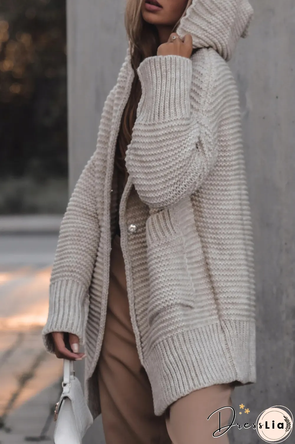 Casual Solid Pocket Hooded Collar Tops Sweater(6 Colors)
