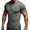 Men's Casual Button V-Neck T-Shirt