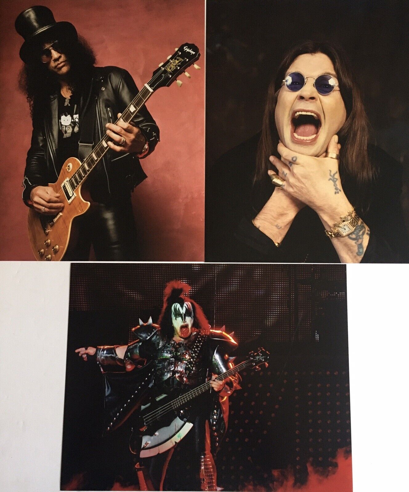 metal rock music Photo Poster paintings 11x14 band KISS OSBORNE SLASH