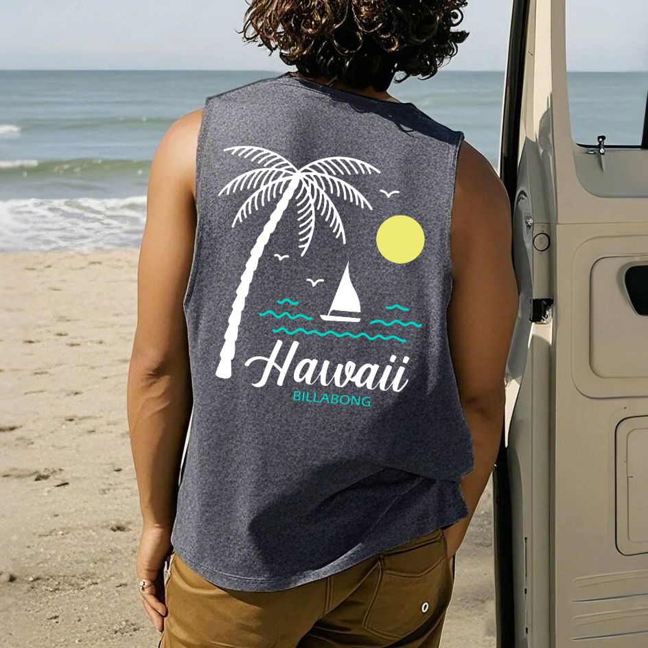  Hawaii Themed Sleeveless Beach Tank Top for Summer Adventures