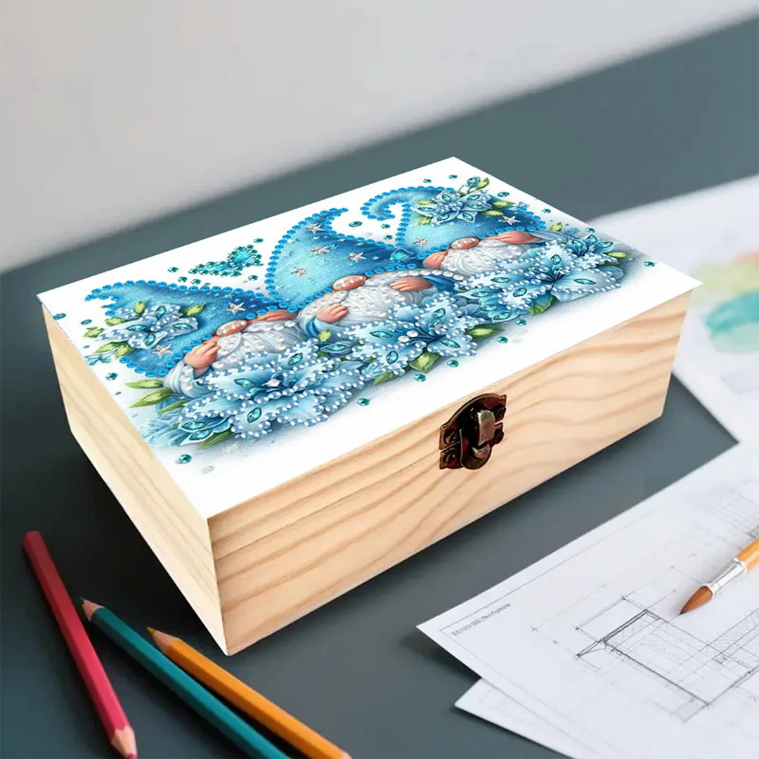 Goblin Flowers DIY Wooden 5D Diamond Art Diamond Art Storage Box for Adults Gift