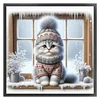Kitten By Window-11CT Stamped Cross Stitch 40*40cm/15.75*15.75in tapestrymarket