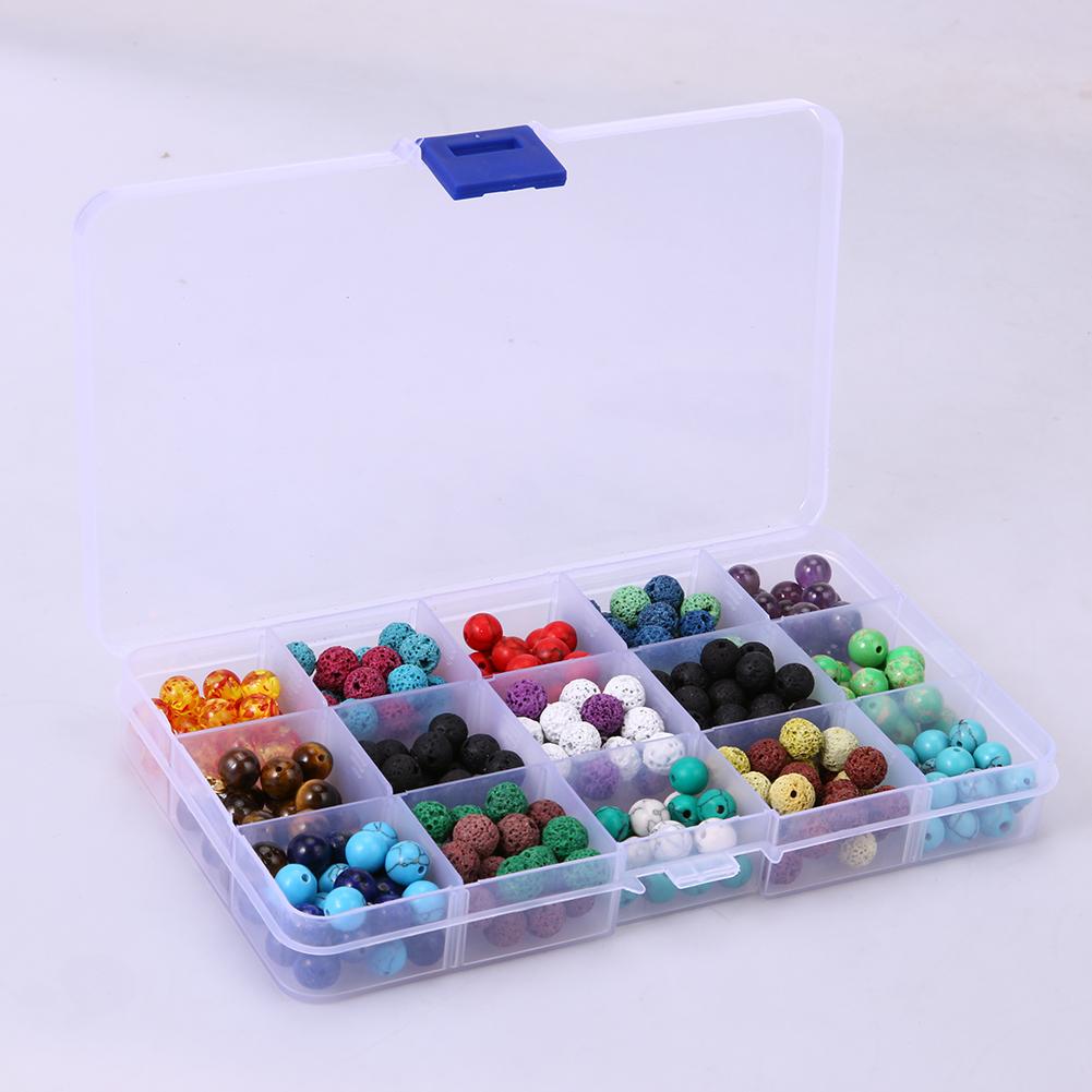 

410pcs Colorful Chakra Beads Lava Rock Stones with Box for Jewelry DIY, 501 Original