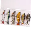 6Pcs Sinking Wobblers Fishing Lures Multi-Section Hard Bait for Pike Bass Trout